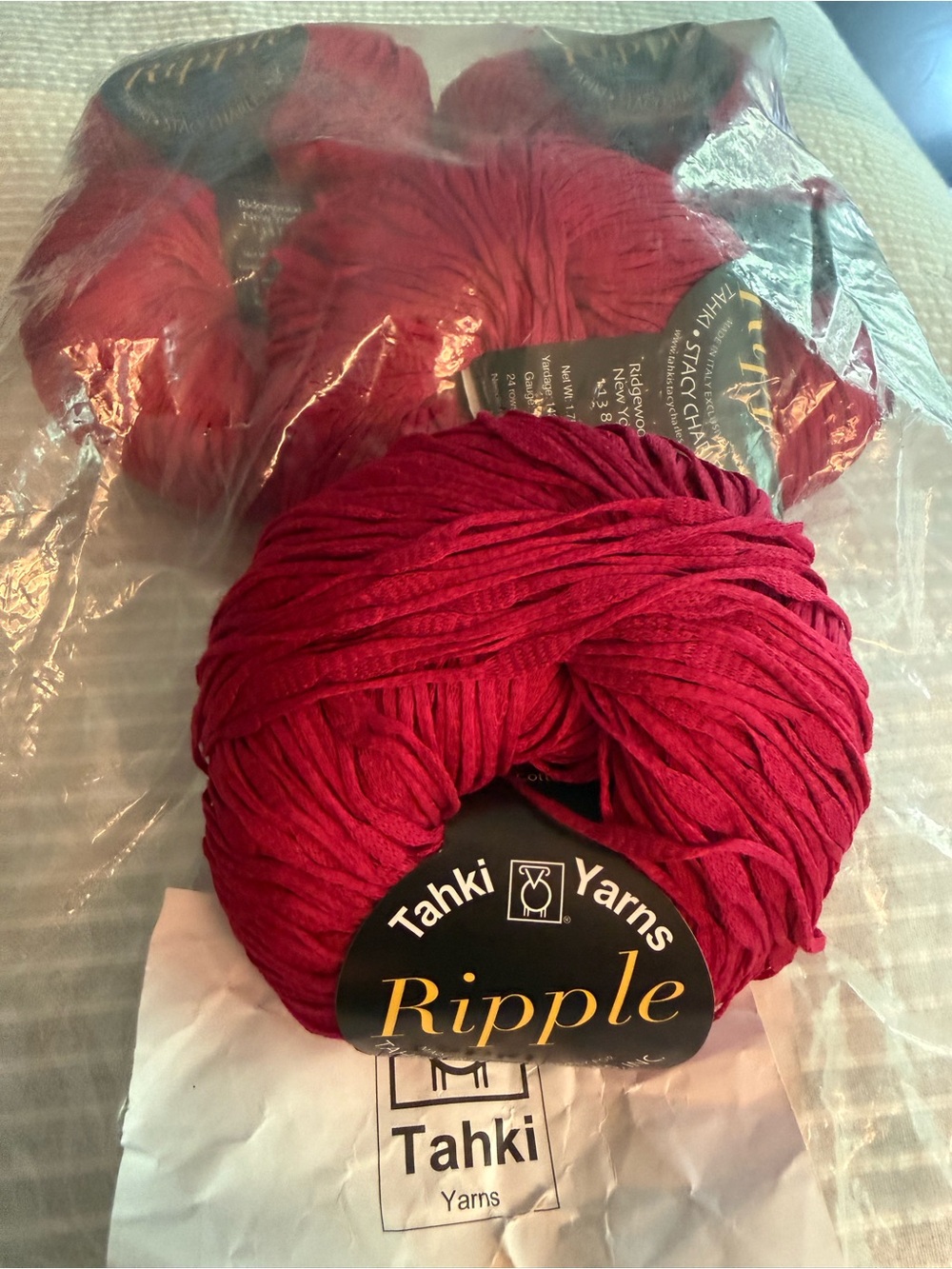 Ripple Cotton Blend Yarn - Red